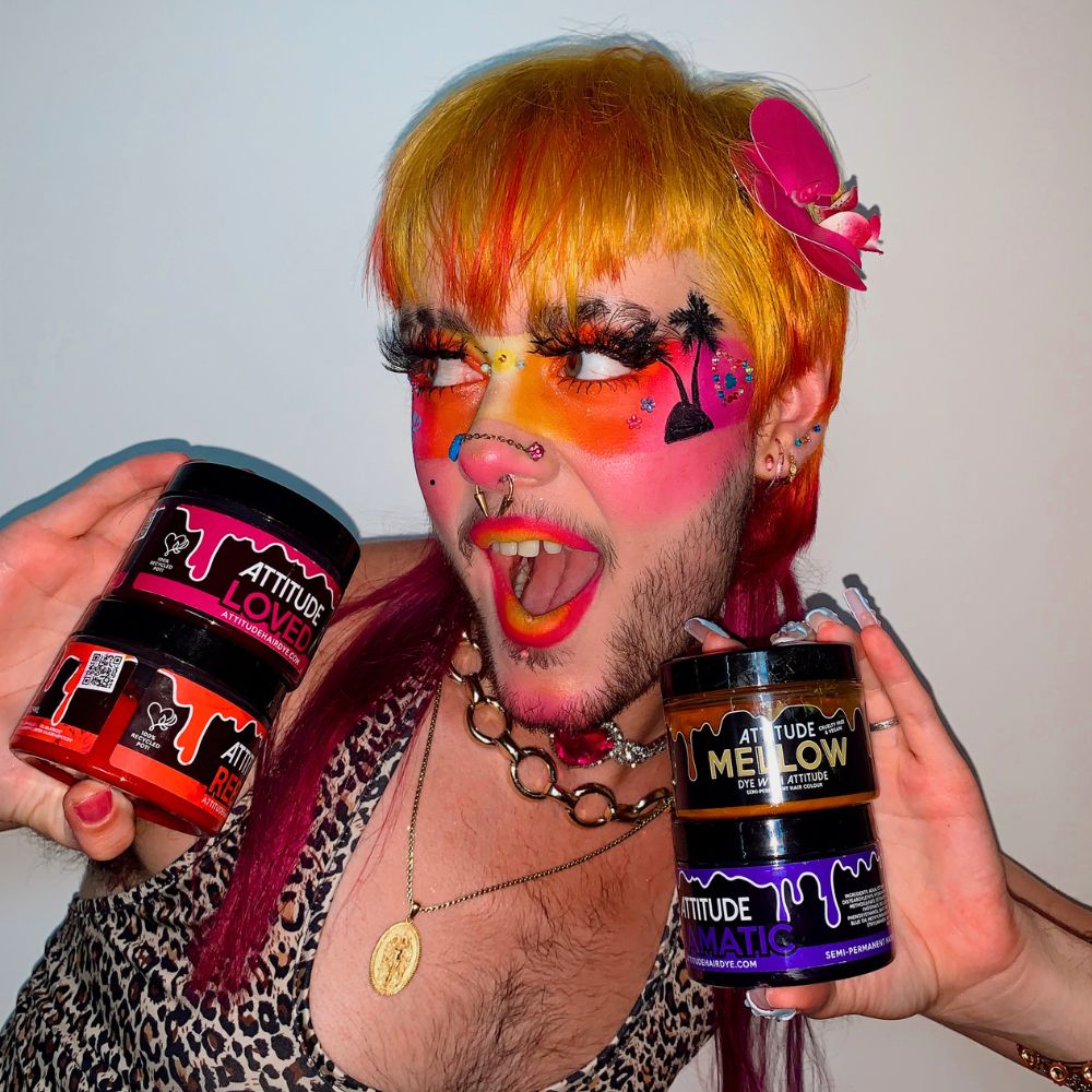 Attitude Hair Dye - ELECTRIC SUNSET Kit Kit de teintures capillaires semipermanentes - Violet/Orange
